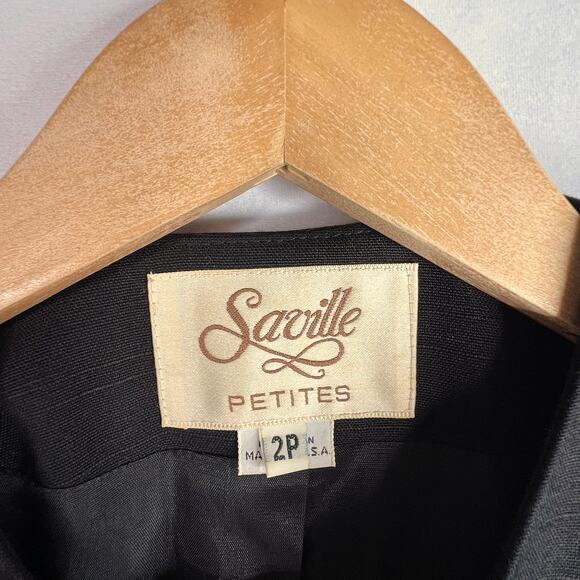 Vintage Saville Petites Teal Houndstooth Blazer 2P - Picture 5 of 11